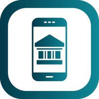 Mobile Banking Glyph Gradient Corner Icon vector