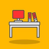 Desk Filled Shadow Icon vector