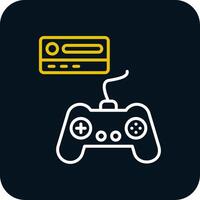 Gaming Console Line Red Circle Icon vector