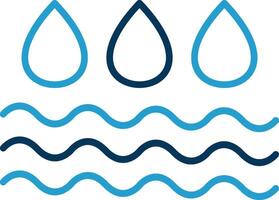 Water Line Blue Two Color Icon vector