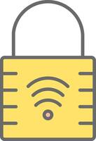 Padlock Line Filled Light Icon vector