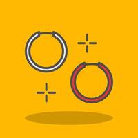 Hoop Earrings Filled Shadow Icon vector