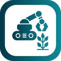 Agricultural Robot Glyph Gradient Corner Icon vector