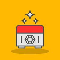 Treasure Chest Filled Shadow Icon vector