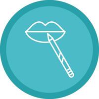 Lip Makeup Line Multi Circle Icon vector