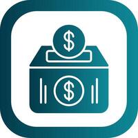 Money Box Glyph Gradient Corner Icon vector