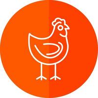 pollo línea amarillo blanco icono vector