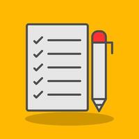 Task List Filled Shadow Icon vector