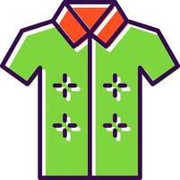 hawaiano camisa lleno diseño icono vector