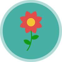 Flower Flat Multi Circle Icon vector