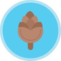 Pine Cone Flat Multi Circle Icon vector