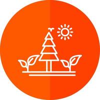 Nature Line Yellow White Icon vector
