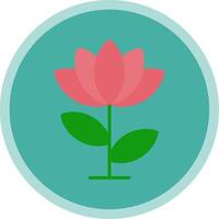 Lotus Flower Flat Multi Circle Icon vector