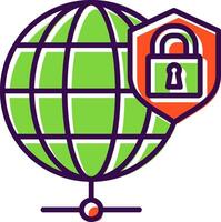 global seguridad lleno diseño icono vector