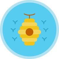 Bee Hive Flat Multi Circle Icon vector