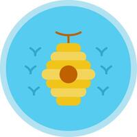 abeja colmena plano multi circulo icono vector