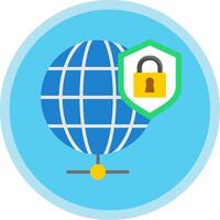 global seguridad plano multi circulo icono vector