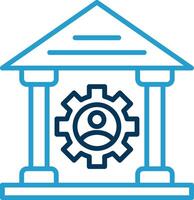 Saw Machine Line Blue Two Color Icon vector