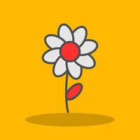 Flower Filled Shadow Icon vector