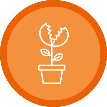 Venus atrapamoscas línea multi circulo icono vector