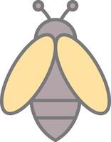 abeja línea lleno ligero icono vector