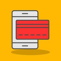 Mobile Payments Filled Shadow Icon vector