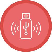 Usb Line Multi Circle Icon vector