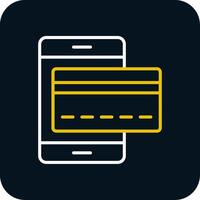Mobile Payments Line Red Circle Icon vector