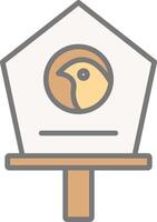 Bird House Line Filled Light Icon vector