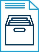 caja cerrado línea azul dos color icono vector