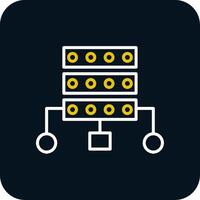 Data Structure Line Yellow White Icon vector
