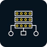 datos estructura línea amarillo blanco icono vector