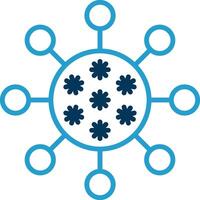 Bacteria Line Blue Two Color Icon vector