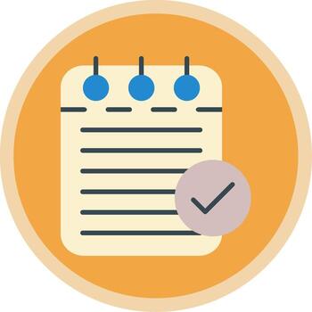 Checklist Flat Multi Circle Icon vector