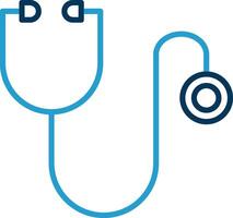 Stethoscope Line Blue Two Color Icon vector