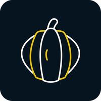 Pumpkin Line Red Circle Icon vector