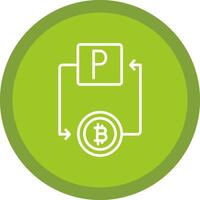 Bitcoin Paypal Line Multi Circle Icon vector