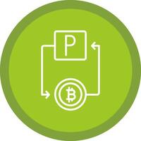 bitcoin paypal línea multi circulo icono vector