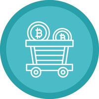 Bitcoin Trolley Line Multi Circle Icon vector