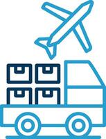 Logistic Service Provider Line Blue Two Color Icon vector