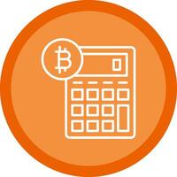 bitcoin calculadora línea multi circulo icono vector