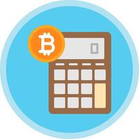 Bitcoin Calculator Flat Multi Circle Icon vector