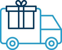 Delivery Truck Line Blue Two Color Icon vector