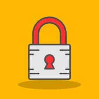 Lock Filled Shadow Icon vector