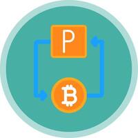 Bitcoin Paypal Flat Multi Circle Icon vector