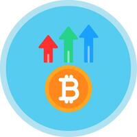Bitcoin Up Flat Multi Circle Icon vector
