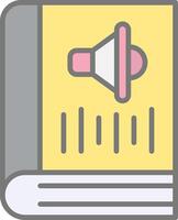 Audio Book Line Filled Light Icon vector