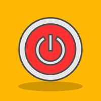 Power Button Filled Shadow Icon vector