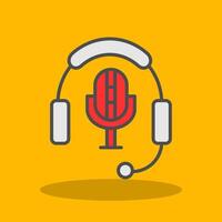 Microphone Filled Shadow Icon vector