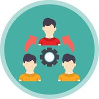 Team Work Flat Multi Circle Icon vector